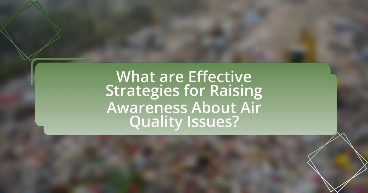 What are Effective Strategies for Raising Awareness About Air Quality Issues?